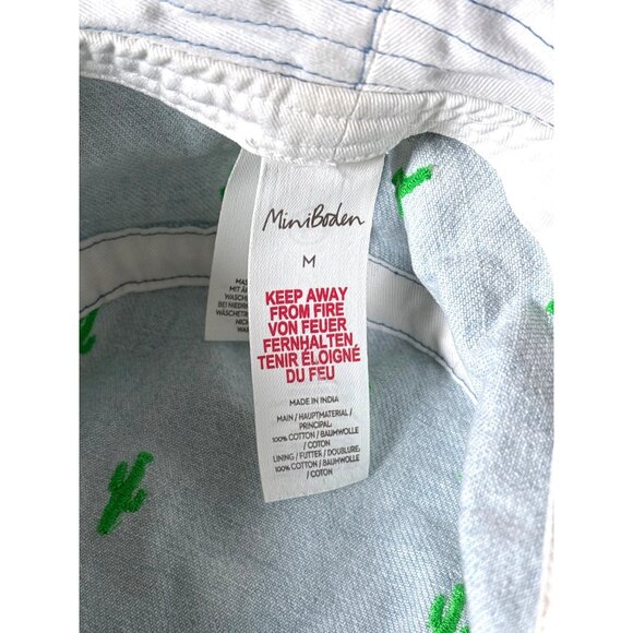 Boden Mini Kids Bucket Hat Light Wash Denim Embroidered Cactus Size‎ Medium - Picture 4 of 5